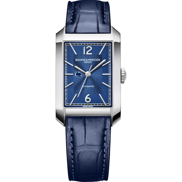Penn State Men's Baume et Mercier 43X27mm Hampton Automatic Watch with Blue Dial & Blue Leather Strap Shot #2