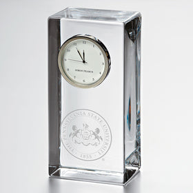 Penn State Tall Glass Desk Clock by Simon Pearce Shot #1