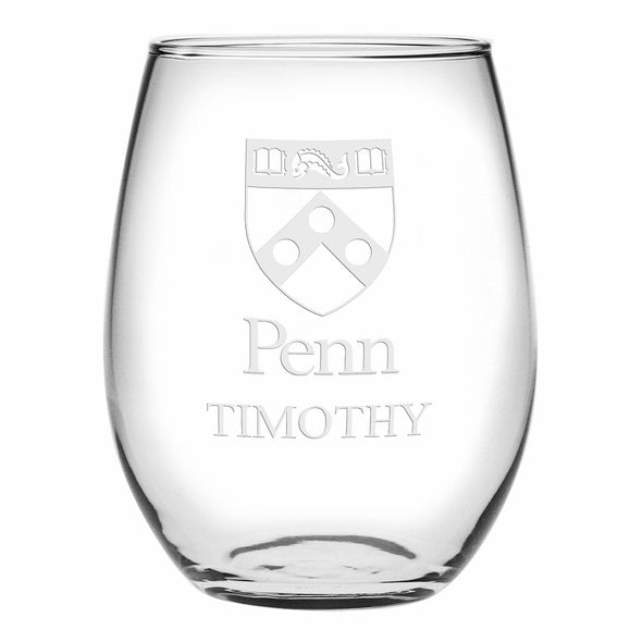 Penn Stemless Wine Glasses Made in the USA - Set of 4 Shot #1