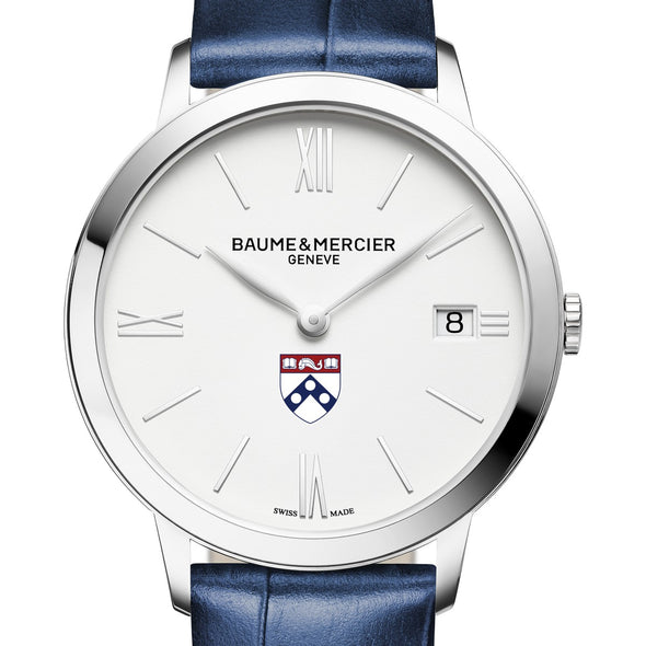 Penn Women's Baume et Mercier 36.5mm Classima Watch with White Dial & Blue Leather Strap Shot #1