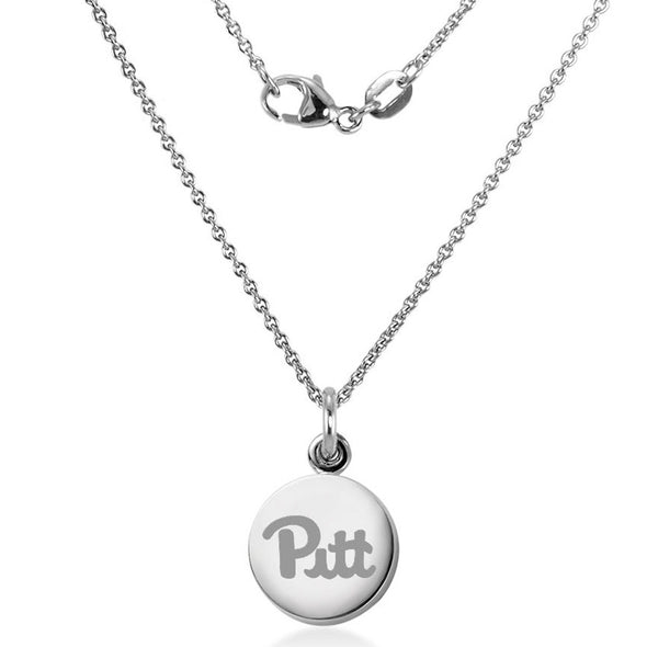 Pitt Necklace with Charm in Sterling Silver Shot #2
