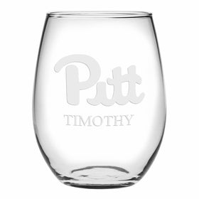 Pitt Stemless Wine Glasses Made in the USA - Set of 2 Shot #1
