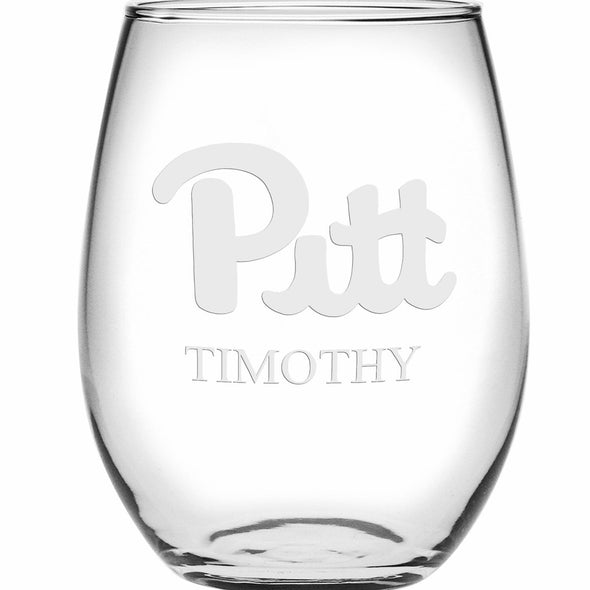 Pitt Stemless Wine Glasses Made in the USA - Set of 2 Shot #2