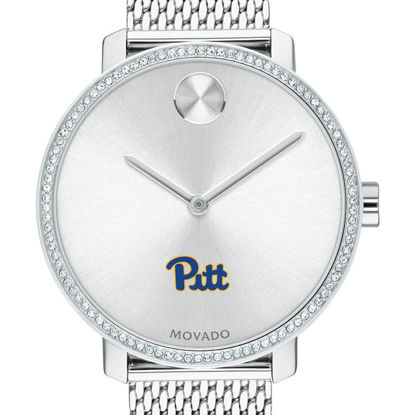 Pitt Women's Movado Bold with Crystal Bezel & Mesh Bracelet Shot #1