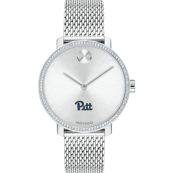 Pitt Women's Movado Bold with Crystal Bezel & Mesh Bracelet Shot #2