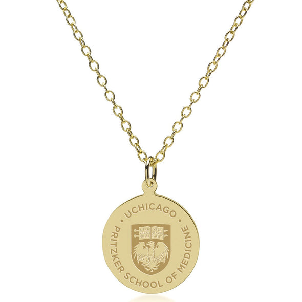 Pritzker School of Medicine 18K Gold Pendant & Chain Shot #2