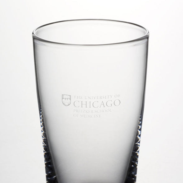 Pritzker School of Medicine Ascutney Pint Glasses by Simon Pearce Shot #2