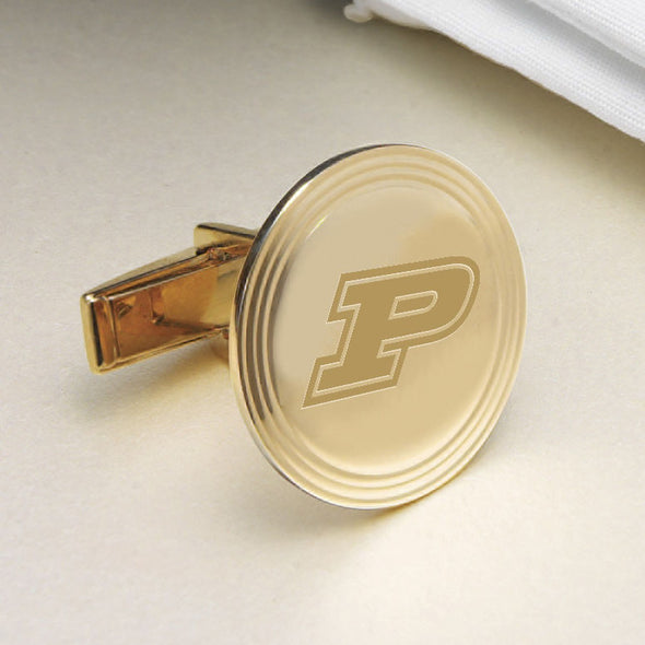 Purdue 18K Gold Cufflinks Shot #2