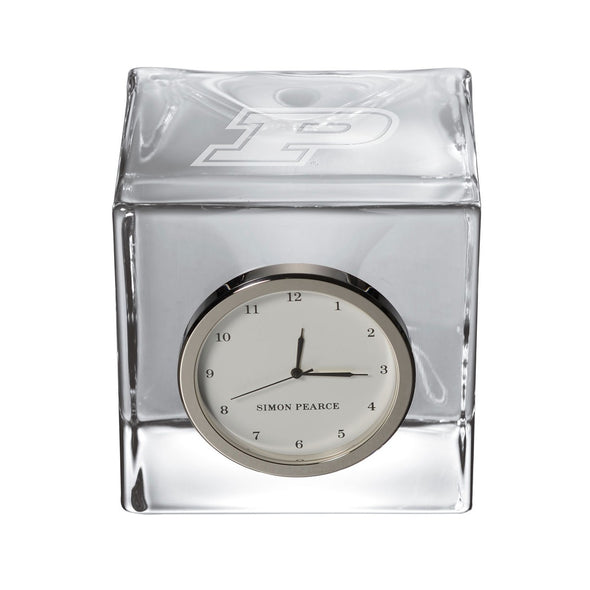 Purdue Glass Desk Clock by Simon Pearce Shot #1