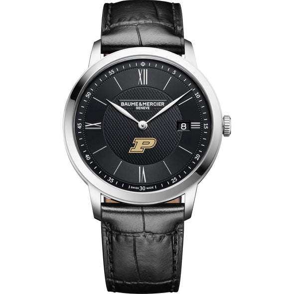 Purdue Men's Baume et Mercier 40mm Classima Quartz Watch with Black Dial & Black Leather Strap Shot #2