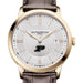 Purdue Men's Baume et Mercier 40mm Gold PVD Classima Watch with Silver Dial & Dark Brown Leather Strap