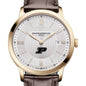 Purdue Men's Baume et Mercier 40mm Gold PVD Classima Watch with Silver Dial & Dark Brown Leather Strap Shot #1