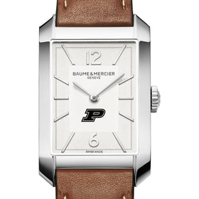 Purdue Men's Baume et Mercier 43X27mm Hampton Watch with Silver Dial & Tan Leather Strap Shot #1