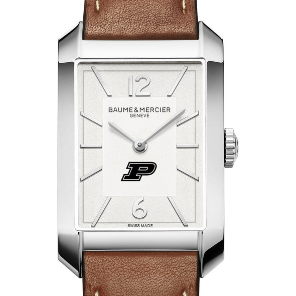 Purdue Men's Baume et Mercier 43X27mm Hampton Watch with Silver Dial & Tan Leather Strap Shot #1