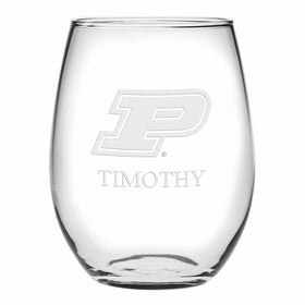 Purdue Stemless Wine Glasses Made in the USA - Set of 2 Shot #1