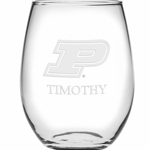 Purdue Stemless Wine Glasses Made in the USA - Set of 2 Shot #2
