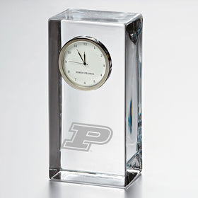Purdue Tall Glass Desk Clock by Simon Pearce Shot #1