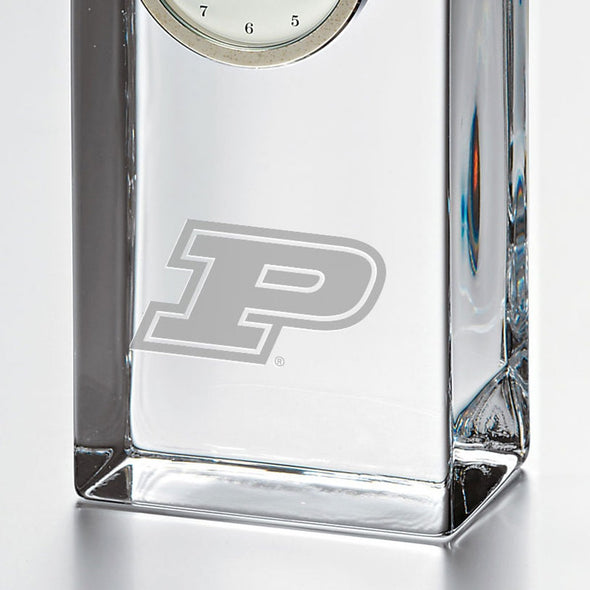 Purdue Tall Glass Desk Clock by Simon Pearce Shot #2