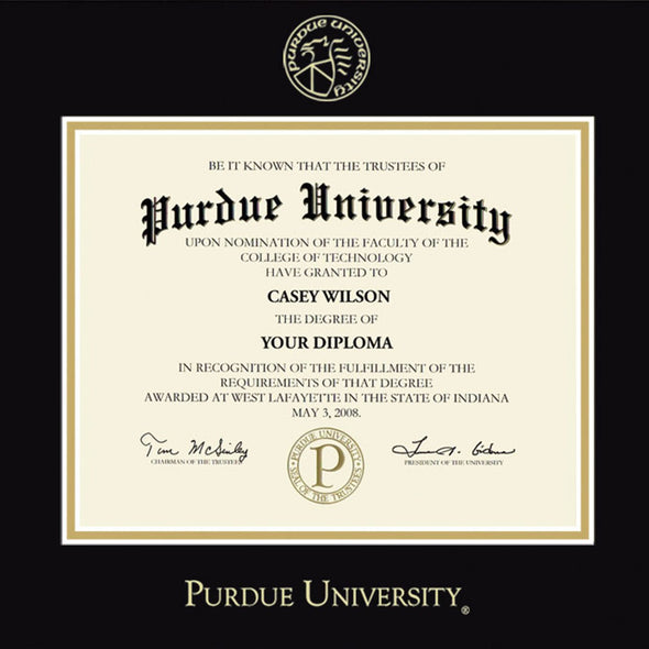 Purdue University Bachelors Diploma Frame, the Fidelitas Shot #2