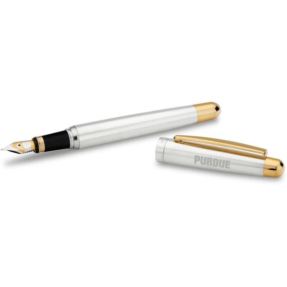 Purdue University Fountain Pen in Sterling Silver with Gold Trim Shot #1