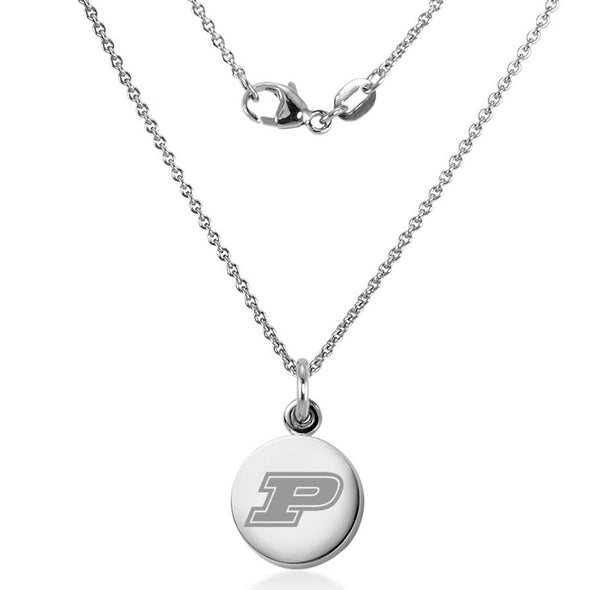 Purdue University Necklace with Charm in Sterling Silver Shot #2