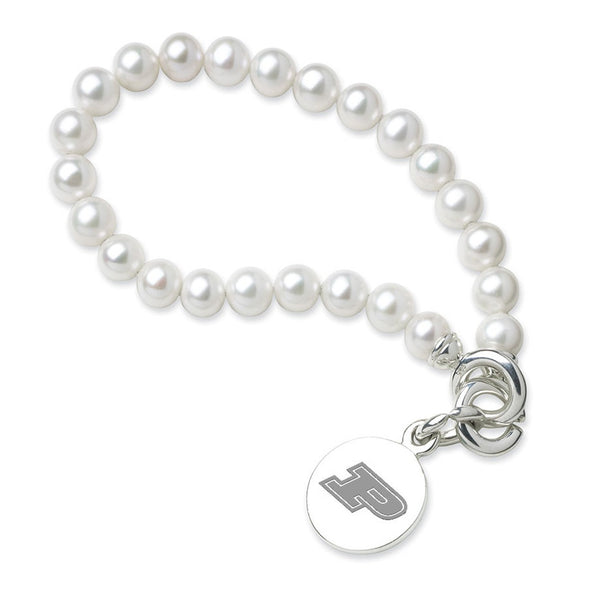 Purdue University Pearl Bracelet with Sterling Silver Charm Shot #1