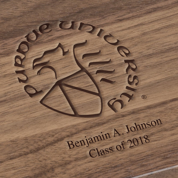 Purdue University Solid Walnut Desk Box Shot #3