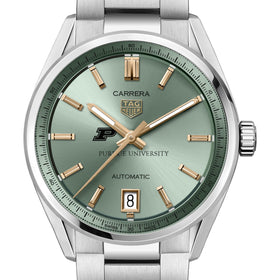 Purdue Women's TAG Heuer Steel Carrera Automatic with Green Dial Shot #1