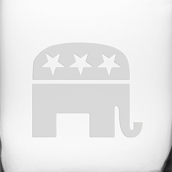 Republican Elephant Tumbler Glasses - Made in the USA Shot #2