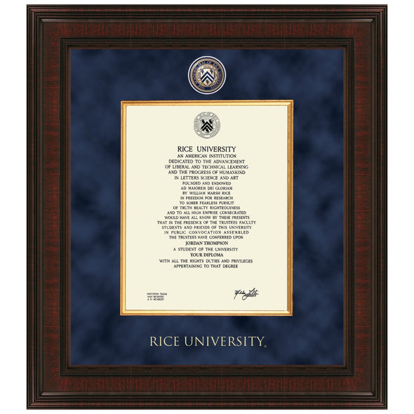 Rice Diploma Frame - Excelsior Shot #1