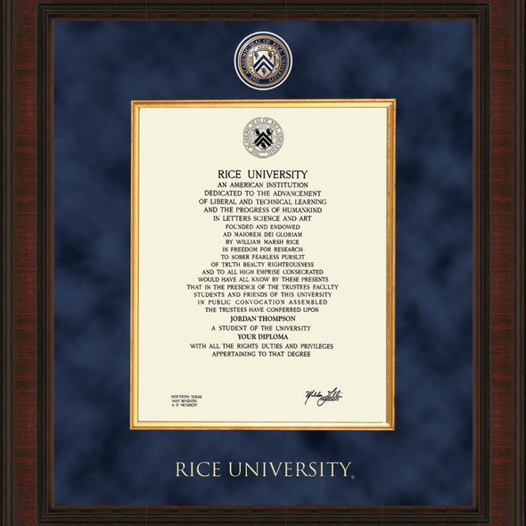 Rice Diploma Frame - Excelsior Shot #2