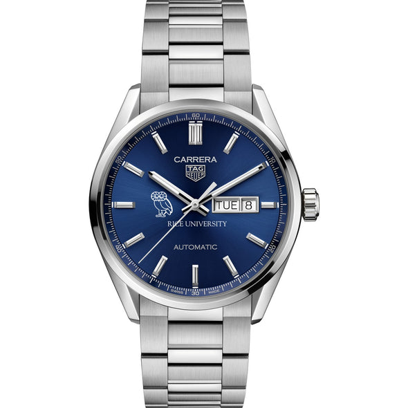Rice Men&#39;s TAG Heuer Carrera with Blue Dial &amp; Day-Date Window Shot #2