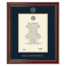 Rice University Diploma Frame, the Fidelitas Shot #1