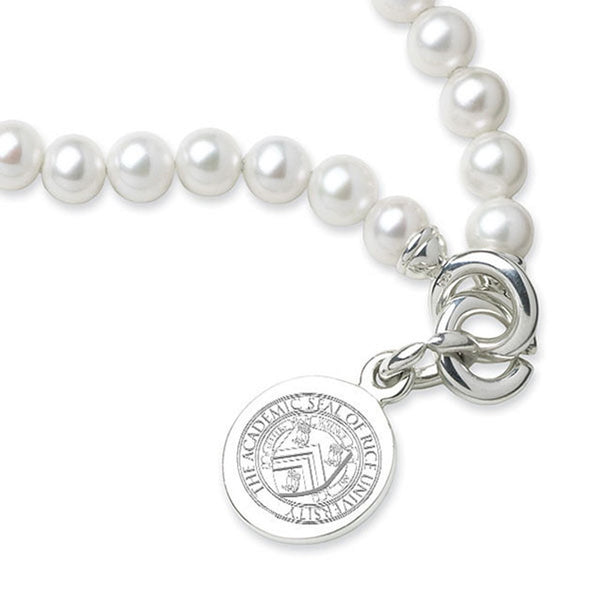 Rice University Pearl Bracelet with Sterling Silver Charm Shot #2