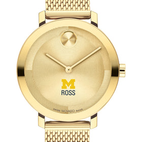 Ross School of Business Women&#39;s Movado Bold Gold with Mesh Bracelet Shot #1