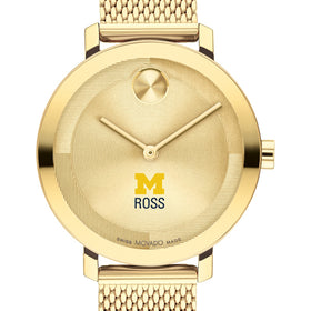 Ross School of Business Women's Movado Bold Gold with Mesh Bracelet Shot #1