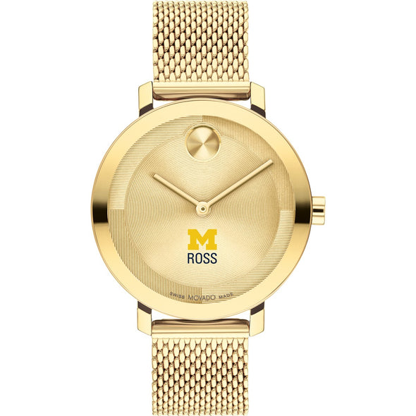 Ross School of Business Women's Movado Bold Gold with Mesh Bracelet Shot #2