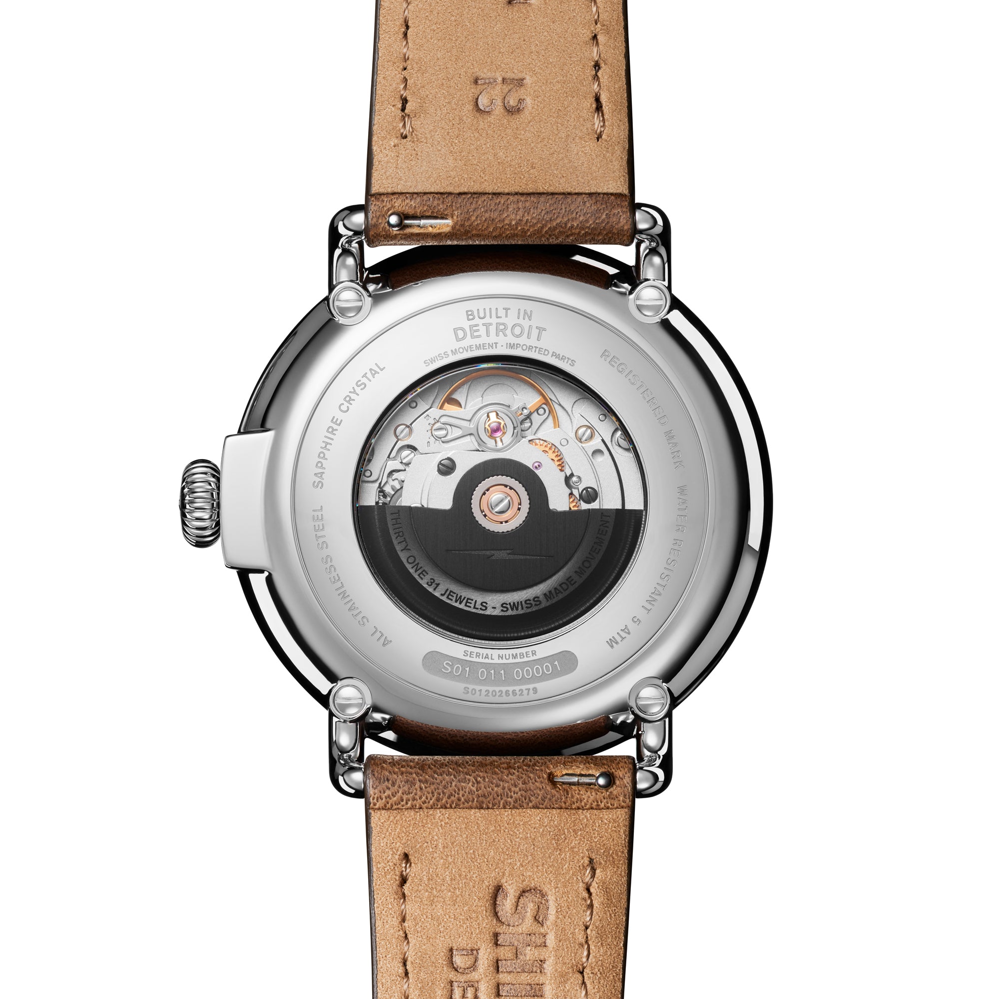 Michigan Shinola Runwell Automatic Watch with a 45 mm Blue Dial