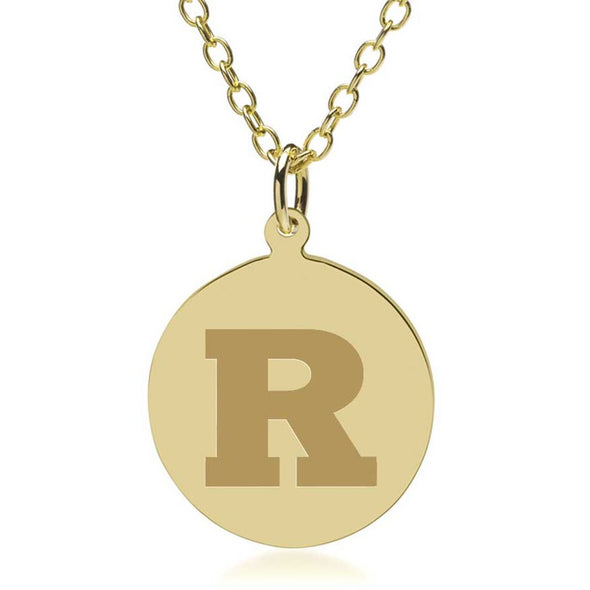 Rutgers 14K Gold Pendant &amp; Chain Shot #1