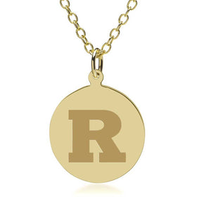 Rutgers 18K Gold Pendant &amp; Chain Shot #1