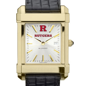 Rutgers Men's Gold Watch with 2-Tone Dial & Leather Strap at M.LaHart & Co. Shot #1