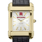Rutgers Men's Gold Watch with 2-Tone Dial & Leather Strap at M.LaHart & Co. Shot #1