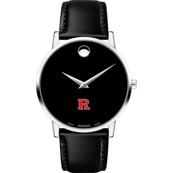 Rutgers Men&#39;s Movado Museum with Leather Strap Shot #2