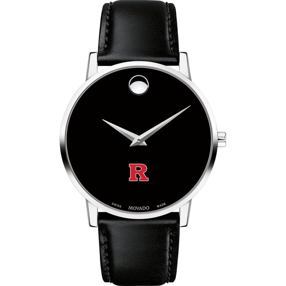 Rutgers Men's Movado Museum with Leather Strap Shot #2