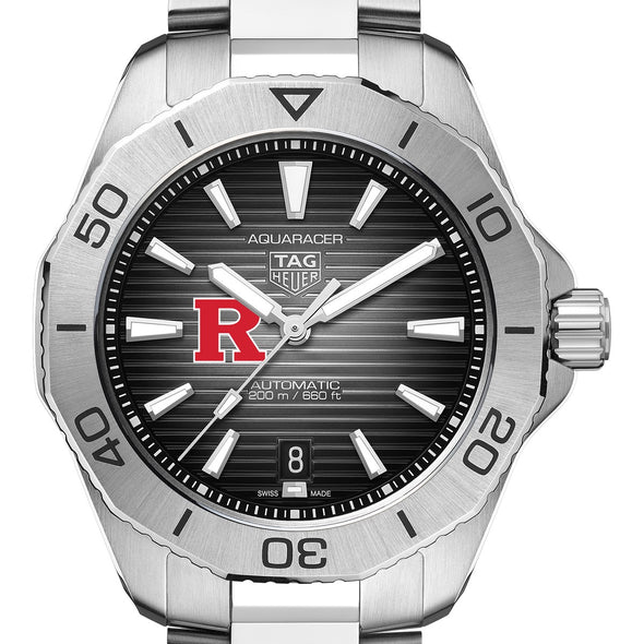 Rutgers Men's TAG Heuer Steel Automatic Aquaracer with Black Dial Shot #1