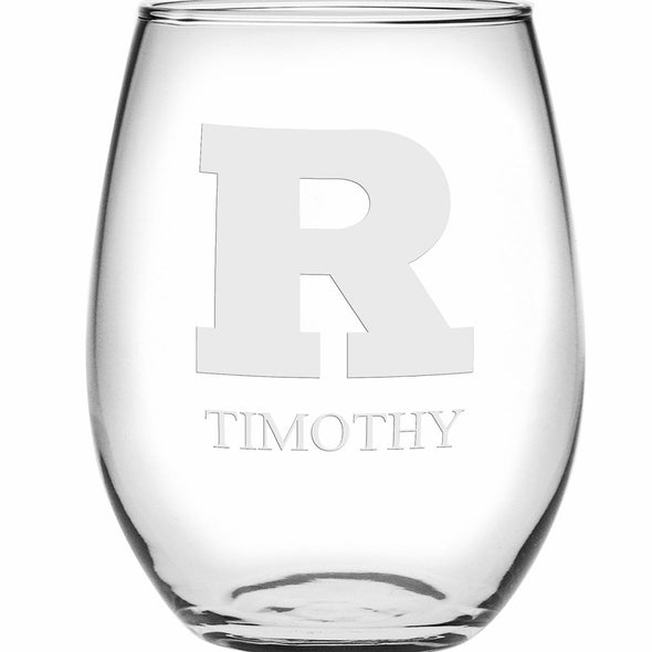 Rutgers Stemless Wine Glasses Made in the USA - Set of 2 Shot #2