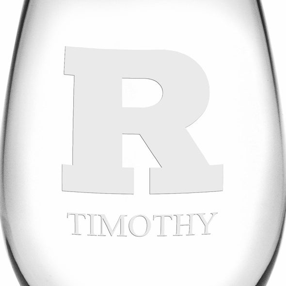 Rutgers Stemless Wine Glasses Made in the USA - Set of 2 Shot #3
