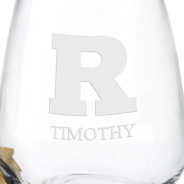 Rutgers Stemless Wine Glasses - Set of 2 Shot #3