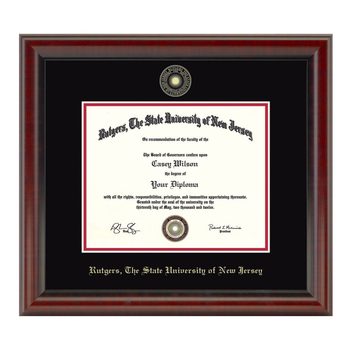 David Frame Rutgers Rutgers Bachelors Diploma Frame - Fidelitas | M.LaHart & Co.