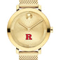 Rutgers University Women's Movado Bold Gold with Mesh Bracelet Shot #1